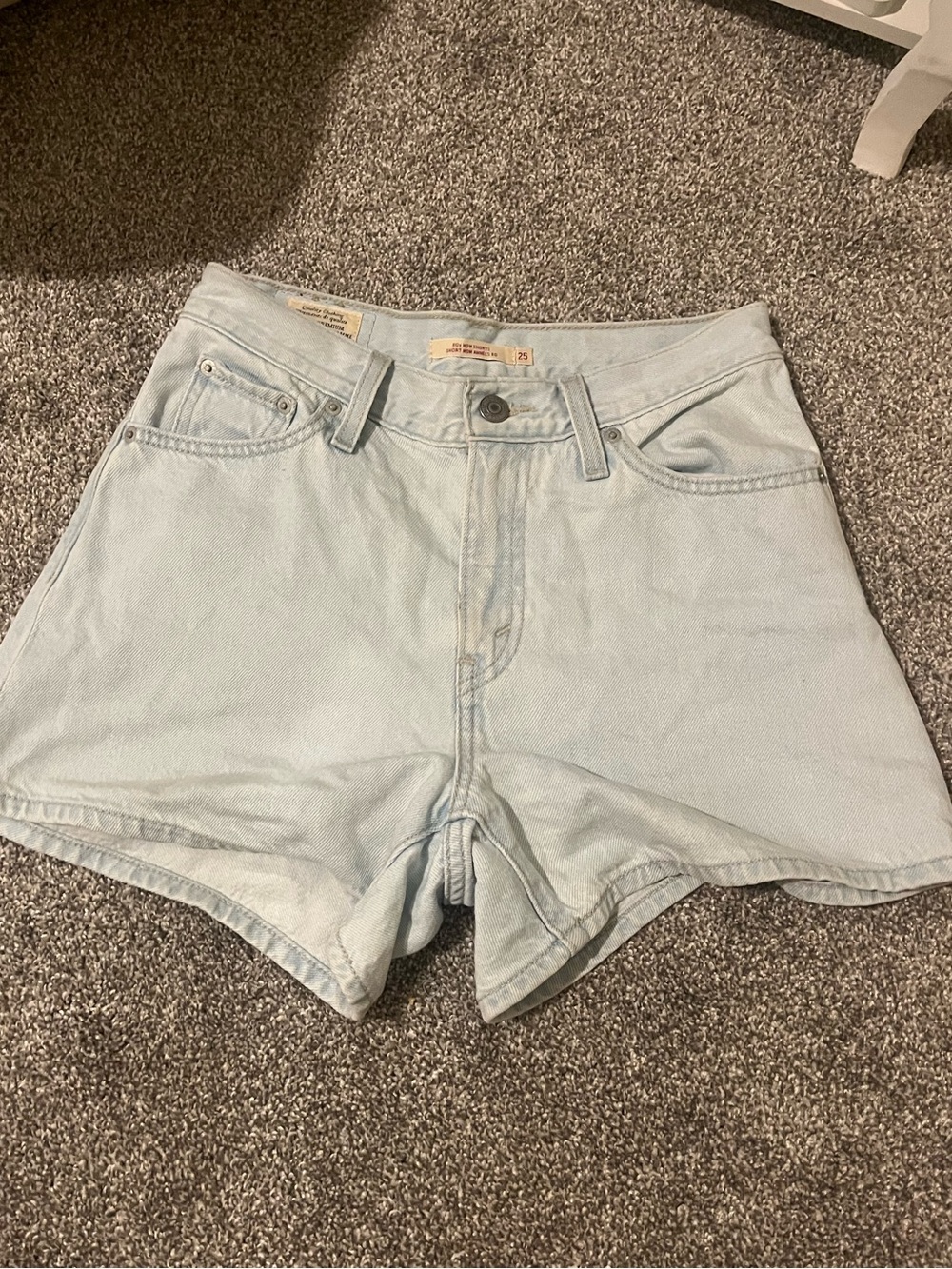 Levi's Light Blue High-Waist Denim Shorts